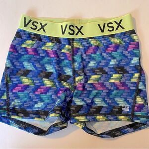 Victoria's Secret VSX Multi Color spandex Hot bootie Shorts lime green blue S